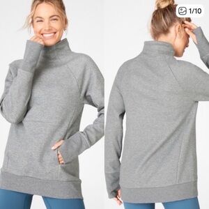 Fabletics Light Gray Zaylee Tunic Sweatshirt